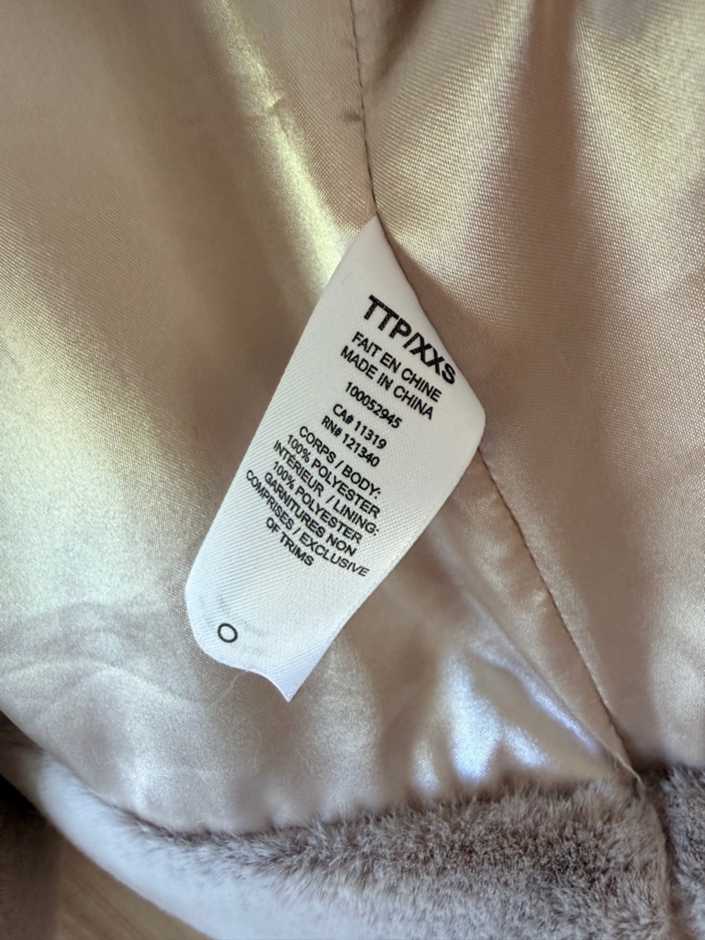 Dynamite Cozy Faux Fur Jacket Cream/ Beige XXS - Picture 3 of 4
